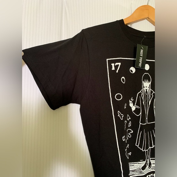 Hot Topic - Wednesday Adams Black Short Sleeve T-shirt W/ White Graphic - Small - Picture 3 of 10